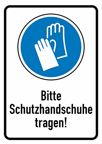Daged Bitte Schutzhandschuhe Tragen Aufkleber 23x16 cm Hinweiszeichen Sicherheitszeichen Sticker T-125 von daged