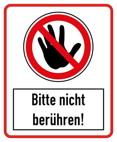 Daged Bitte nicht berühren Aufkleber 14x10 cm Hinweiszeichen Sicherheitszeichen Sticker MT-33 von daged