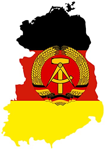 Daged DDR Ostdeutschland Aufkleber Karte Sticker-Bogen - 160 x 230 mm - PKW Auto Fahne Flagge Decal S1 von daged