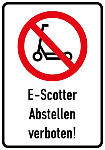 Daged E-Scooter Abstellen verboten Aufkleber 23x16 cm Hinweiszeichen Sicherheitszeichen Sticker T-157 von daged