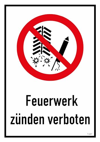 Daged Feuerwerk Zünden Verboten Aufkleber 23x16 cm Hinweiszeichen Sticker T-267 von daged