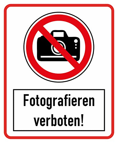 Daged Fotografieren verboten Aufkleber 20x16 cm Bildaufnahmen Kameras Hinweiszeichen Sicherheitszeichen Sticker T-35 von daged