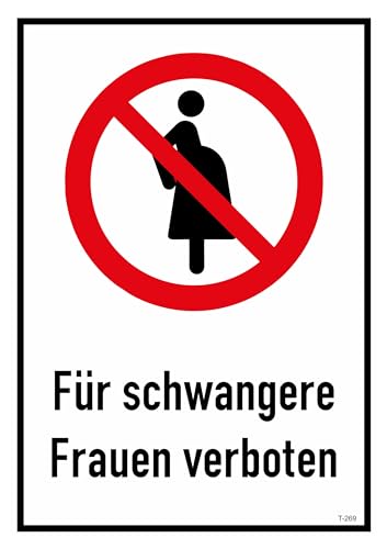 Daged Für schwangere Frauen verboten Aufkleber 23x16 cm Hinweiszeichen Sticker T-269 von daged