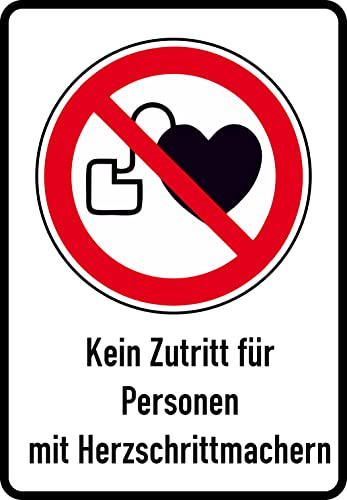 Daged Kein Zutritt für Personen mit Herzschrittmachern Aufkleber 23x16 cm Hinweiszeichen DIN EN ISO 7010 -P007 Sticker T-182 von daged