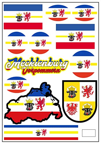 Daged Mecklenburg Vorpommern Flaggen Fahne Set 10 Stück Aufkleber selbstklebend Sticker BL Daged Mecklenburg Vorpommern Flaggen Fahne Set 10 Stück Aufkleber selbstklebend Sticker BL von daged