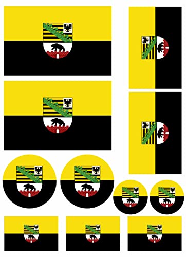 Daged Sachsen Flaggen Fahne Set 11 Stück Aufkleber selbstklebend Sticker - FS von daged