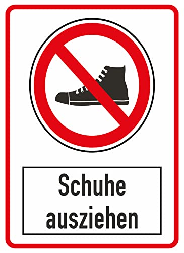 Daged Schuhe ausziehen Aufkleber Grösse 22x16 cm Gebotszeichen Hinweiszeichen Sicherheitszeichen Sticker T-047 von daged