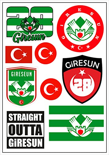 Daged Türkei Giresun Aufkleber Karte 9 Stück - PKW Auto Motorrad Biker Flagge Fahne Vinyl ST von daged