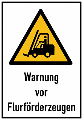 Daged Warnung vor Flurförderzeugen Aufkleber 23x16 cm Hinweiszeichen DIN EN ISO 7010/W014 Sticker T-198 von daged