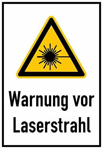 Daged Warnung vor Laserstrahl Aufkleber 23x16 cm Hinweiszeichen DIN EN ISO 7010 Sticker T-196 von daged