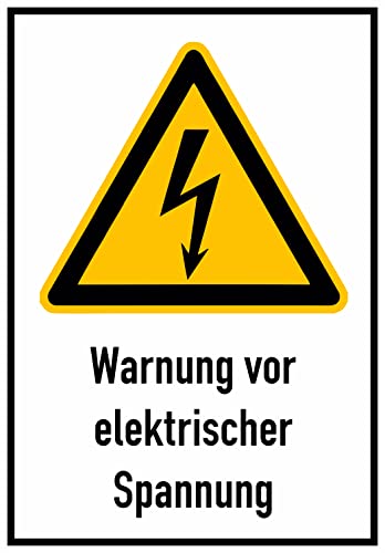 Daged Warnung vor elektrischer Spannung Aufkleber 23x16 cm Hinweiszeichen IN EN ISO 7010/W012 Gefahrbereichen Sticker T-184 von daged