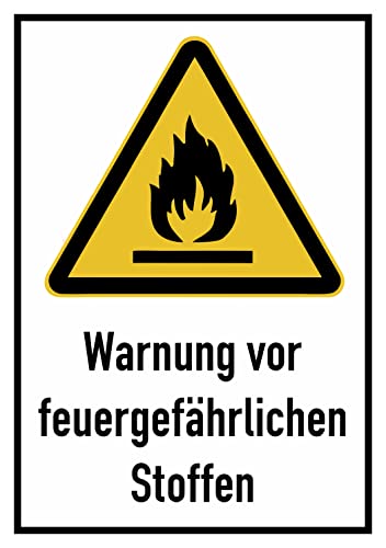 Daged Warnung vor feuergefährlichen Stoffen Aufkleber 23x16 cm Hinweiszeichen DIN EN ISO 7010/W021 Sticker T-189 von daged