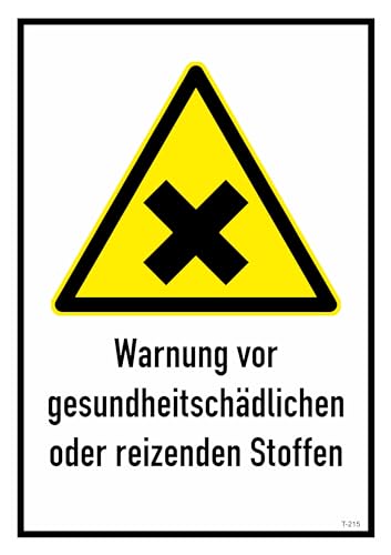 Daged Warnung vor gesundheitsschädlichen oder reizenden Stoffen Aufkleber 23x16 cm Hinweiszeichen Sticker T-215 von daged