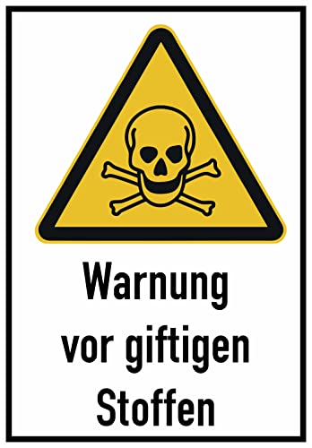 Daged Warnung vor giftigen Stoffen Aufkleber 23x16 cm Hinweiszeichen DIN EN ISO 7010/W016 Sticker T-190 von daged