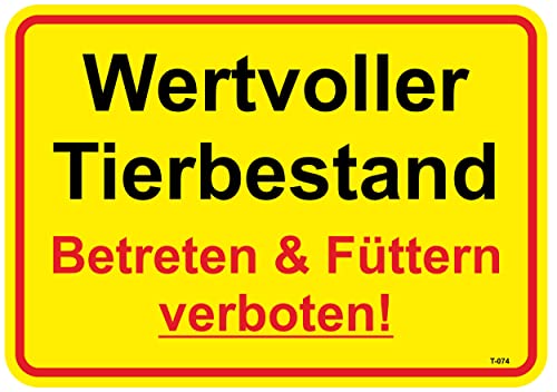 Daged Wertvoller Tierbestand Betreten & Füttern Verboten Aufkleber 23x16 cm Hinweiszeichen Sicherheitszeichen Sticker T-074 von daged