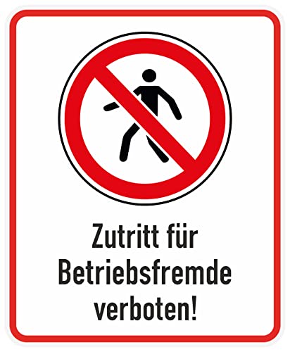 Daged Zutritt für Betriebsfremde verboten Aufkleber 10x14 cm Gebotszeichen Hinweiszeichen Sicherheitszeichen Sticker MT-31 von daged