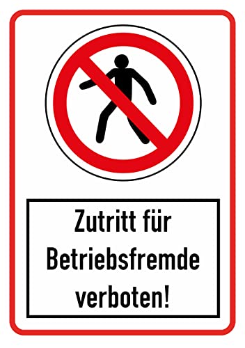 Daged Zutritt für Betriebsfremde verboten Aufkleber 23x16 cm Hinweiszeichen Sicherheitszeichen Sticker T-088 von daged