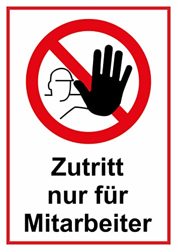 Daged Zutritt nur für Mitarbeiter Aufkleber 23x16 cm Hinweiszeichen Sicherheitszeichen Sticker T-086 von daged