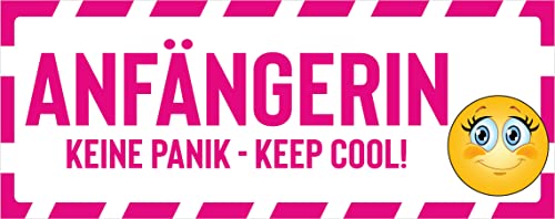 Fahranfänger 2x Anfängerin Keine Panik Keep Cool größe von 19x7cm Auto Sticker wetterfest Fahrschule Heckscheibenaufkleber FA-2 von daged