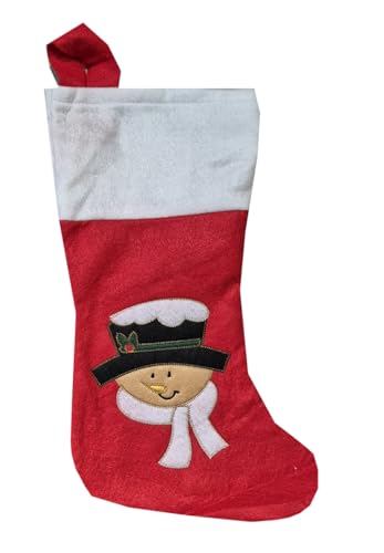 daged Weihnachtsstrumpf mit Scheemannmotiv Zum Befüllen Nikolaus Xmas Schneemann Sack MS-02 von daged
