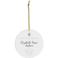 Baby Es First Christmas | Geburtsanzeige Neue Mama Geschenk Für Weihnachtsschmuck Runde Keramik Ornamente von dailyblotsco