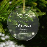 Baby Gedenk Ornament #27 | Forever in Our Hearts Verlust Stillborn Fehlgeburt Glasornament von dailyblotsco