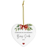 Baby-Gedenkornament #42 | Forever in Our Hearts Personalisierter Artikel Baby Verlust Stillborn Fehlgeburt Keramik Ornamente von dailyblotsco