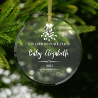 Baby Memorial #2 Ornament | Forever in Our Hearts Verlust Stillborn Fehlgeburt Runde Glasornamente von dailyblotsco