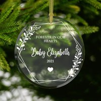 Baby-Memorial Ornament # 11 Runde Glas Ornamente | Für Immer in Unseren Herzen Baby Verlust Totgeburt Fehlgeburt von dailyblotsco