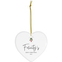 Baby's Erster Weihnachtsanhänger | Personalisierte Neugeborenen Andenken New Mom Weihnachtsgeschenk Christbaumschmuck Aus Keramik von dailyblotsco