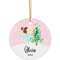 Ballerina Christbaumkugel #35 | Personalisiertes Ornament Geschenk Für Mädchen Christbaumschmuck Erstes Weihnachten 2023 Feiertag von dailyblotsco