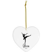 Ballerina Personalisiertes Ornament | Geschenk Für Mädchen Ballett 2023 Christbaumkugel Tanz Keramik von dailyblotsco