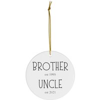 Bruder Est Onkel Ornament #87 | Baby Ankündigung Geburtsanzeige Personalisiertes Geschenk Neuer Keramik Ornamente von dailyblotsco