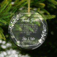 Danke, Verzierung, #1 Eltern, Hochzeitsandenken | Geschenk Von Braut Und Bräutigam Hochzeitsgeschenk Für Eltern Glas Ornament von dailyblotsco