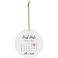 Datumskalender Ornament #184 | Geschenk Für Neues Paar Valentinstag Weihnachtsgeschenk Geburtstagsgeschenk Keramik Ornamente von dailyblotsco