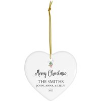 Frohe Weihnachten Personalisierte Familie Ornament | Weihnachtsgeschenk Baumschmuck Urlaub 2021 Keramik von dailyblotsco