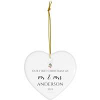 Herr Und Frau Weihnachtsschmuck | #359 Erstlingsfest Weihnachtsgeschenk Hochzeitsgeschenk Keramik Ornamente Personalisiertes Geschenk von dailyblotsco