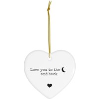 Love You To The Moon Ornament | Geschenk Für Kind Geburtstagsgeschenk Andenken Weihnachtsgeschenk Keramik Ornamente von dailyblotsco