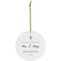 Mrs Und First Weihnachtsschmuck | Hochzeitsgeschenk Gleichgeschlechtliche Ehe Keramik Ornamente von dailyblotsco