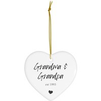 Oma & Opa Est Ornament #34 | Neue Großeltern Babymitteilung Geburtsanzeige Baby Shower Geschenk Keramik Ornamente von dailyblotsco