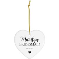 Personalisierte Brautjungfer Geschenk | Trauzeugin Blumenmädchen Brautparty Gastgeschenke Geschenkideen Zur Hochzeit Herz Keramik Ornamente von dailyblotsco