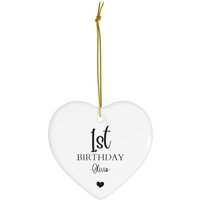 Personalisierter 1. Geburtstagsornament #37 | Drehen 1 Erster Geburtstag Andenken Geschenk Für Tochter Schwester Keramik Ornamente von dailyblotsco