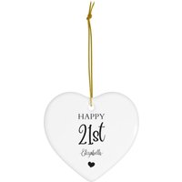 Personalisierter 21. Geburtstagsornament #54 | 20. Geburtstag Andenken Geschenk Für Tochter Schwester Runde Keramik Ornamente von dailyblotsco