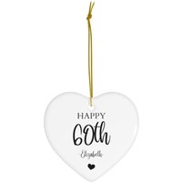 Personalisierter 60. Geburtstag Ornament #61 | Wende 60 Geburtstags-Andenken Geschenk Für Mutter Großmutter Keramik Ornamente von dailyblotsco