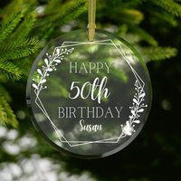 Personalisierter Geburtstagsschmuck #198 | 20., 30., 40., 50. Geburtstag Andenken Geschenk Für Tante Schwester Glasornament von dailyblotsco