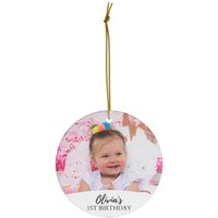 Personalisiertes 1. Geburtstagsgeschenk #65 | Drehen 1 Geburtstagsdekoration Geschenk Für Mama Erster Geburtstag Keramikornamente von dailyblotsco