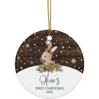 Personalisiertes Erstes Weihnachtshäschen Ornament #46 | Niedliches Weihnachtsbaum Dekor 2023 Keramik Ornamente von dailyblotsco
