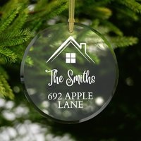 Personalisiertes Neues Zuhause-Andenken #89 | Geschenk Für Familie Neues Haus Einweihungsparty Glas Ornament von dailyblotsco