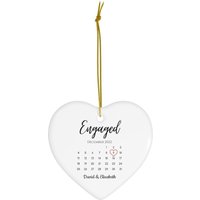 Personalisiertes Verlobtes Herz-Ornament | Verlobungsgeschenk Heiraten Andenken Geschenk Keramik Ornamente von dailyblotsco