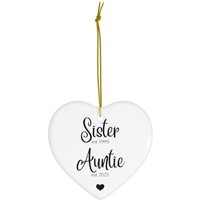 Schwester Tante Est Ornament #311 Baby Ankündigung Geburtsanzeige Personalisiertes Geschenk | Neue Shower Keramik Ornamente von dailyblotsco